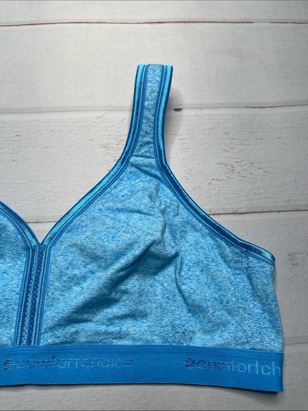Comfort Choice Bra 46 B Blue Wireless Wirefree Soft Comfortable Plus Size 46B - Picture 3 of 9